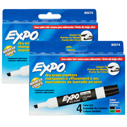 Expo Low Odor Dry Erase Markers, Assorted, 4 Per Pack, PK2 80074